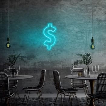Dollar Sign - Blue Blue Wall Lamp