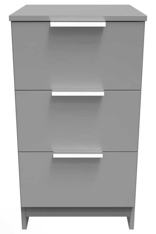 Poole 3 Drawer Bedside Cabinet In Uniform Grey & Dusk Grey (Ready Assembled)