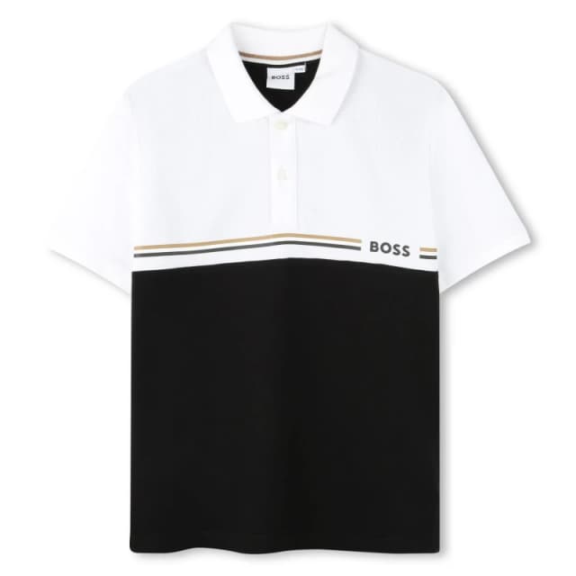 Boss Kids Pique Polo Shirt Black male 4Y