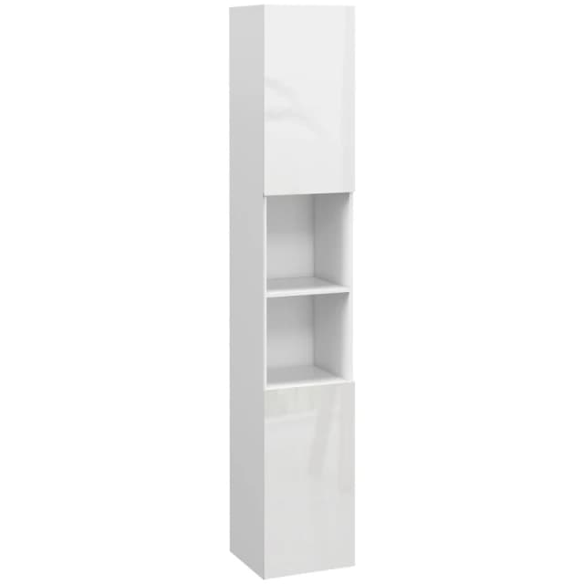 kleankin kleankin High Gloss Bathroom Storage Cabinet with Adjustable Shelves White