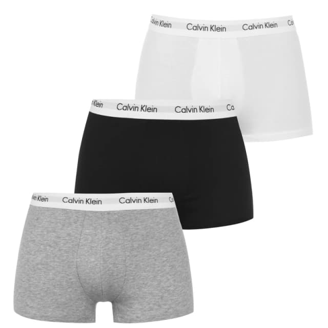 Calvin Klein 3 Pack Cotton Stretch Boxer Briefs - Black - White - M