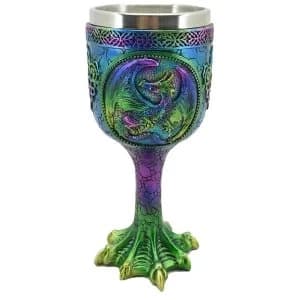 Collectable Metallic Rainbow Dragon Decorative Goblet