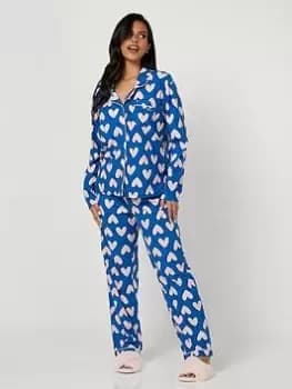 Boux Avenue Large Heart PJ In A Bag - Blue Size 14, Women