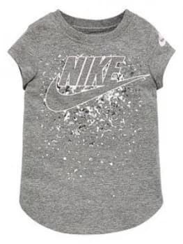 Nike Sportswear Younger Girls Futura Waterfall Scoop T-Shirt - Grey Heather