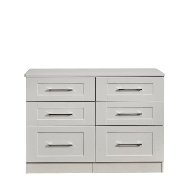 Ripon 6 Drawer Wide Chest In Grey Ash (Ready Assembled)