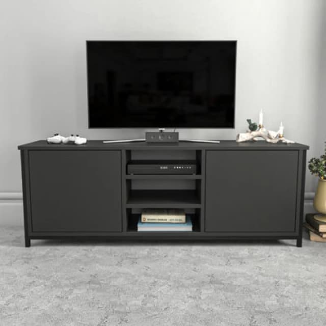 Decorotika Otis TV Stand For Tv's Up To 63" Black And Anthracite