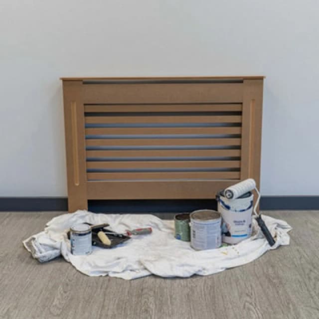Jack Stonehouse Horizontal Slat Unpainted Radiator Cover Mdf Wooden - Medium - 112Cm (W) X 81.5Cm (H) X 19Cm (D)