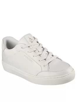 Skechers Side Street Tonal Leather Trainers, White, Size 3, Women