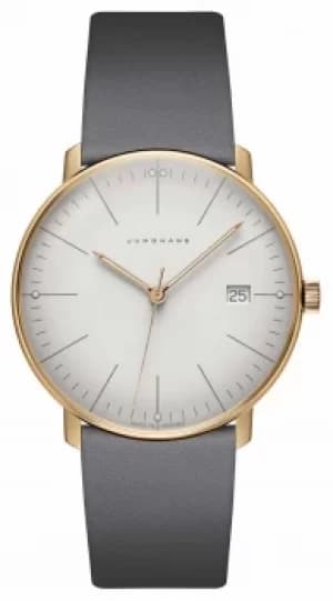 Junghans Max Bill Quartz Grey Leather Strap 041/7857. Watch