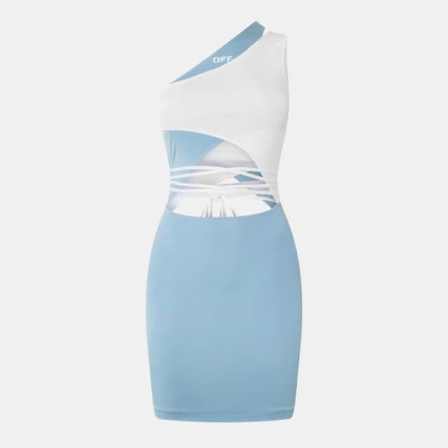 Off White Womens Long Maxi Dress Light Blue female 4 (3XS)