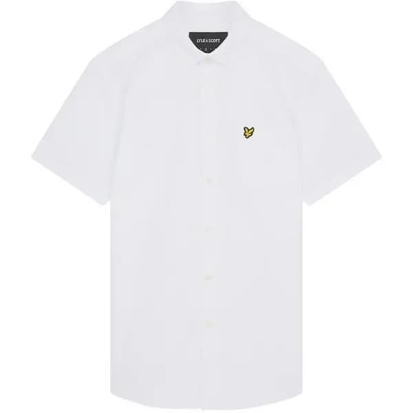Lyle and Scott Short Sleeve Oxford Shirt - White S