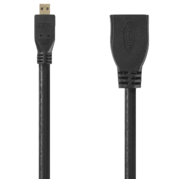 Nedis HDMI Female to Micro HDMI Male Cable - 0.2 Metre HDMI_Ethernet-CVGP34790BK02