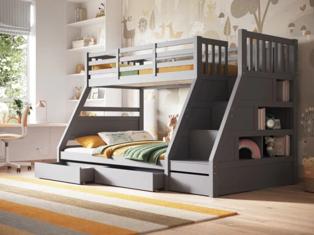 Flair Lunar Wooden Triple Bunk Bed Grey