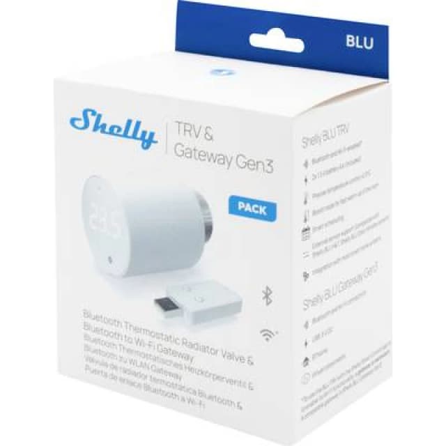 Shelly Shelly Shelly BLU TRV Heizkoerperthermostat Einzelpackung Gateway, Thermostatic radiator valve Bluetooth Low Energy, WiFi Shelly_B_TRV_1
