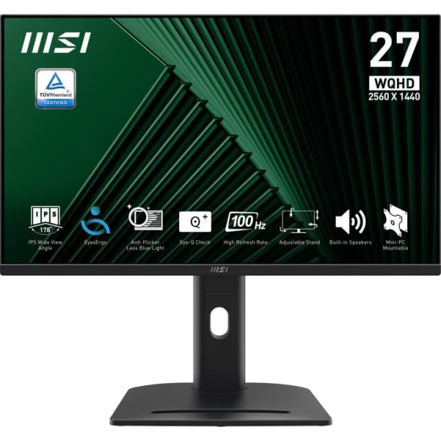 MSI PRO MP275QPG 27" IPS QHD 100Hz Height Adjustable Monitor with Speakers PRO MP275QPG