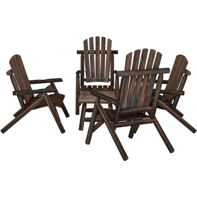VIDAXL 5 Piece Garden Lounge Set Solid Wood Spruce Vidaxl 3185518