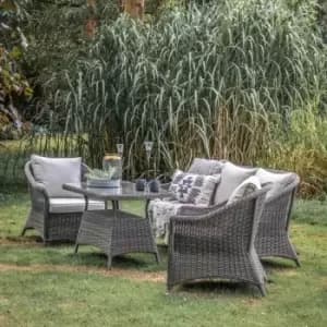 Crossland Grove Louis Rounded Country Sofa Dining/Tea Set - Grey