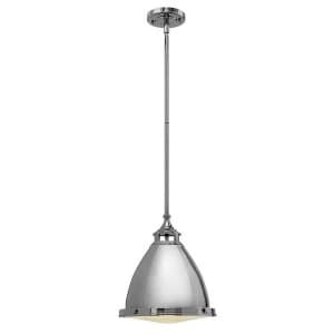 1 Light Medium Dome Ceiling Pendant Polished Nickel, E27