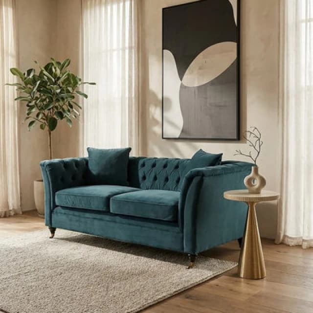 Orsina Two Seat Midnight Velvet Sofa