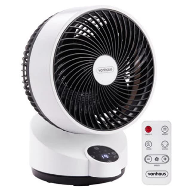 Vonhaus Air Circulator Fan, Desk Fan With 3 Speeds, 3 Modes, Remote Control, 12Hr Timer, 60 Degree, Oscillating, Quiet Operation