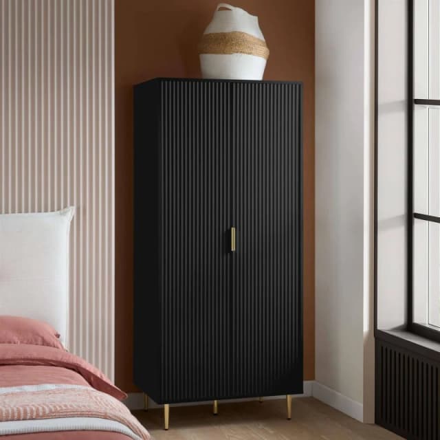 Birlea Zara Black 2 Door Double Wardrobe