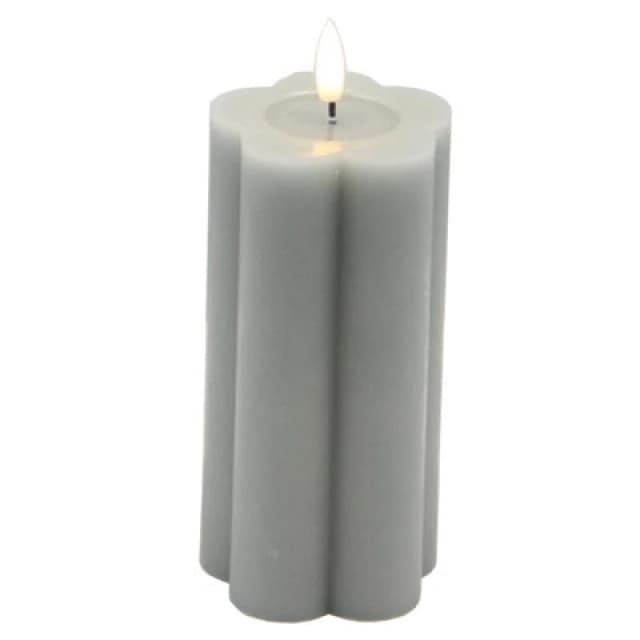 Luxe Collection Natural Glow 2.75X6 Grey Pillar LED Candle