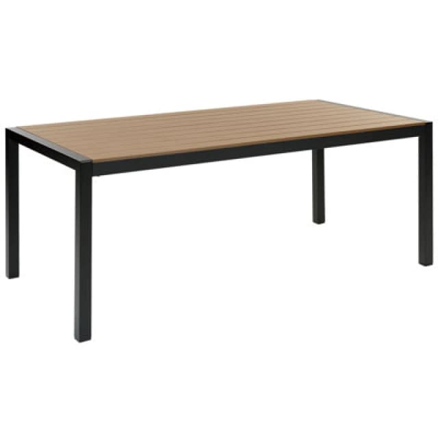 Beliani Garden Dining Table Vernio 180 Cm 90 Cm Metal Brown/ Black