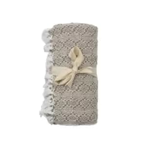 Simply Green Recycled Cotton Diamond Throw Oatmeal