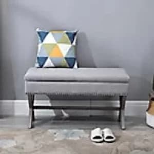 Homcom Elegant Ottoman Stool Grey