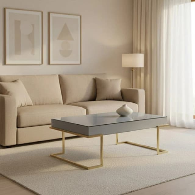 Orsina Luxurious Coffee Table, Elegant Metallic Finish Decorative Table, Modern Accent Table, Decent Patio Table
