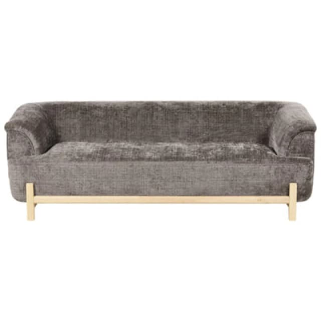 Beliani Sofa 3 Seater Alnor Chenille Brown