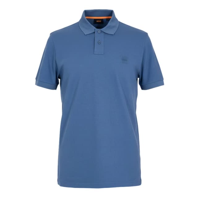 Boss Mens Passenger Short Sleeve Polo Shirt Open Blue male 4XL