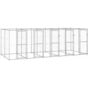 Vidaxl - Outdoor Dog Kennel Galvanised Steel 12.1 m² Silver