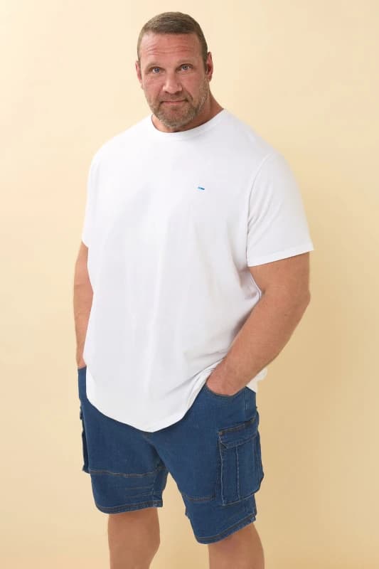 BadRhino BadRhino Men Elasticated Waist Denim Cargo Shorts in Dark Indigo Size: 4X-Large Dark Indigo 4XL Male 5063589072818