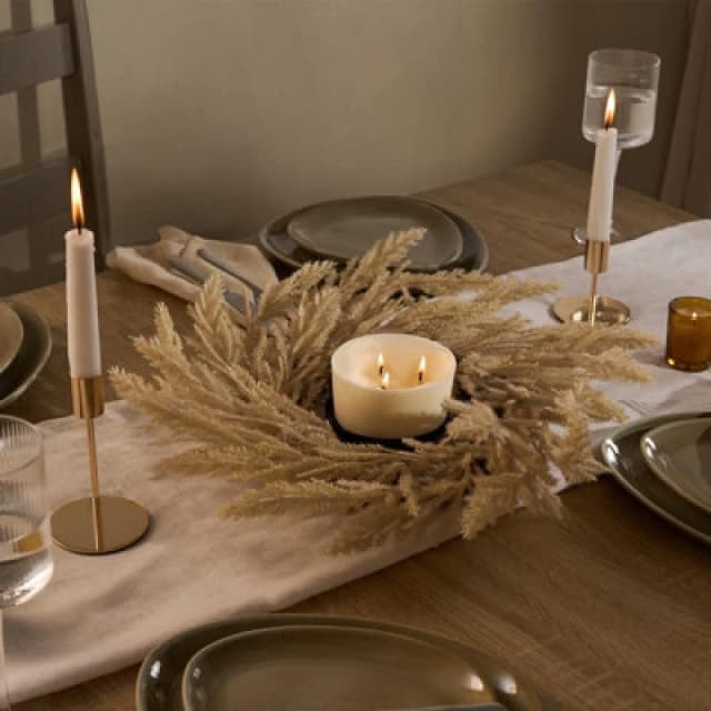 OHS OHS Candle Holder Wreath Garland Dining Table Pampas Grass Natural Decor Natural One Size Unisex 5027434217199