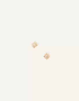 Accessorize Womens 14ct Gold-Plated Crystal Star Earrings