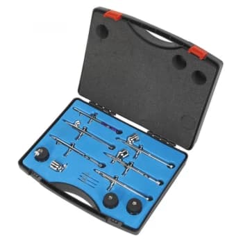 Sealey AB936 Air Brush Kit 10pc Gravity/Suction Feed