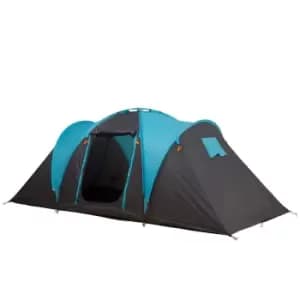 Outsunny 4-5 Person Camping Tent w/ 3000mm Polyester - Blue/Grey