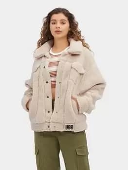 UGG Ugg Frankie Sherpa Trucker Jacket, Natural Size M Women