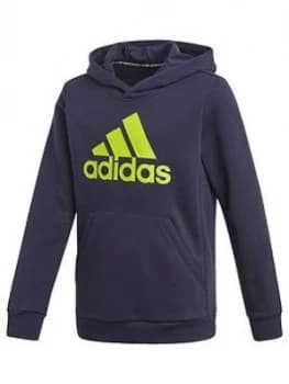 Adidas Boys Badge Of Sport Hoodie - Navy