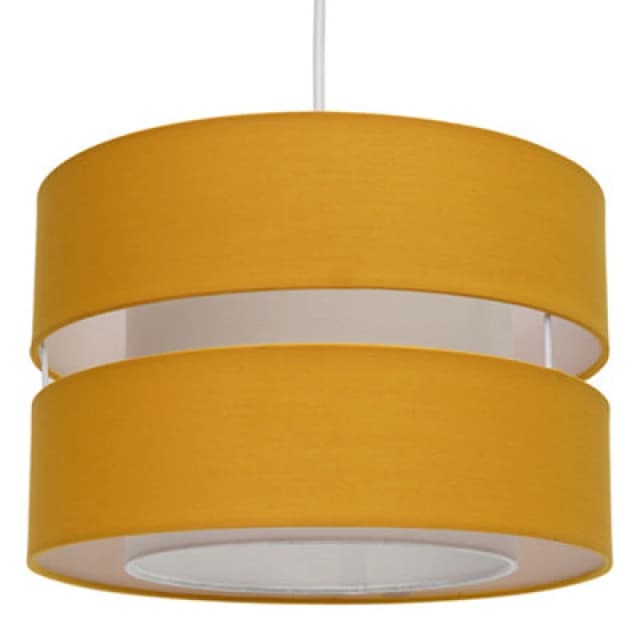 K Living Layer Fabric Ceiling Pendant Light Shade Yellow Ochre, Lampshade Can Be Used On Table Lamps As Well