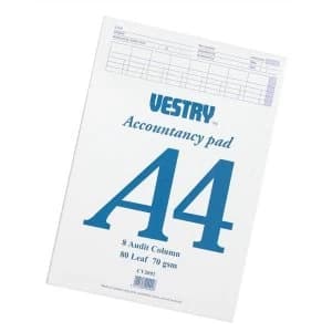 Vestry Accountants Pad 8 Audit Column 80 Leaf A4