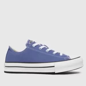 Converse Blue Lo Eva Lift Platform Girls Youth Trainers