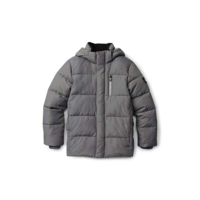 Calvin Klein Jeans Kids Essential Hooded Long Sleeve Short Puffer Jacket Granite Gray male 8Y