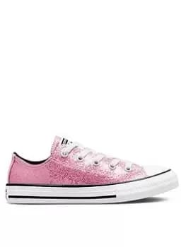 Converse Kid's Converse Chuck Taylor All Star Glitter Ox, Pink, Size 1