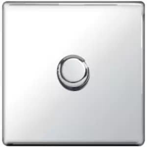 BG Chrome 400W 1 Gang 2 Way Push Dimmer - Grey - Chrome