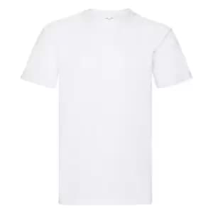 Fruit Of The Loom Mens Super Premium Short Sleeve Crew Neck T-Shirt (M) (White)