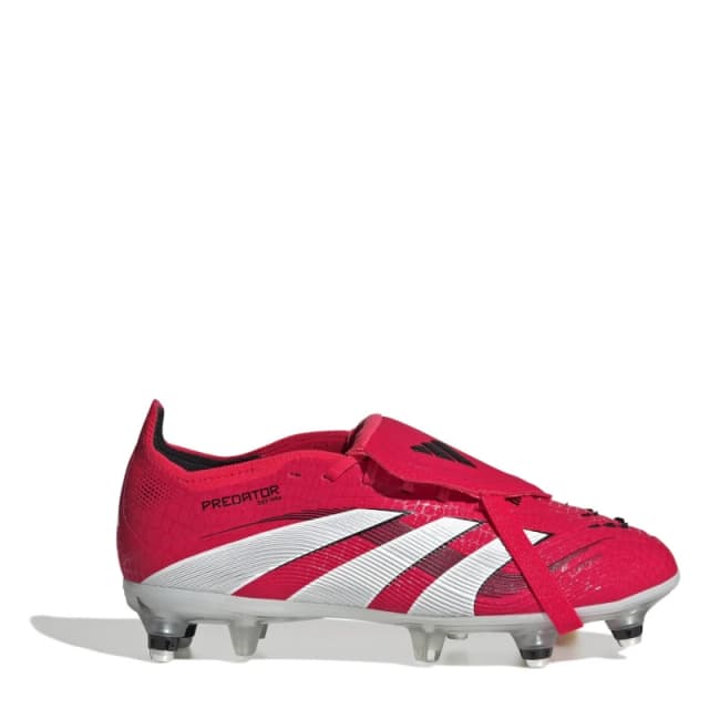 adidas Predator Elite Fold-Over Tongue Childrens Firm Ground Football Boots Red/White male C10 (28)