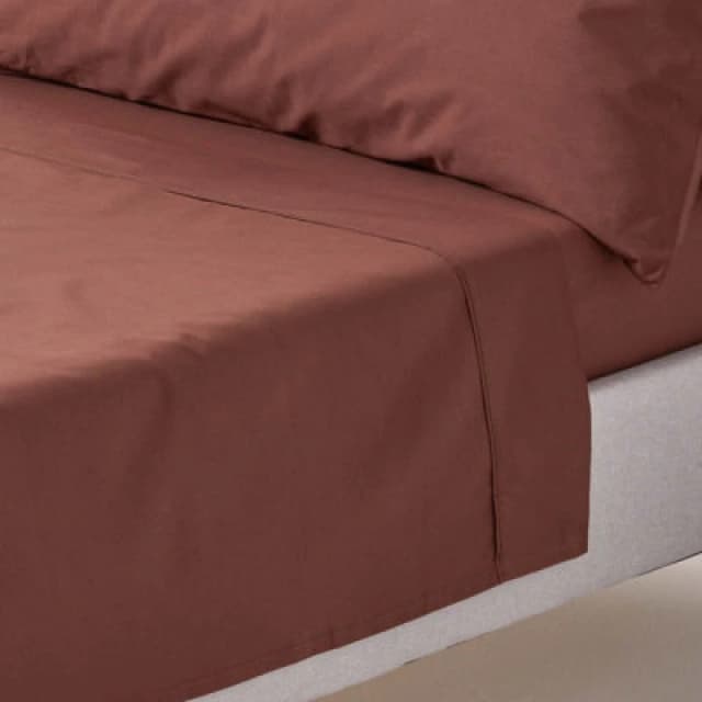 Homescapes Chocolate Egyptian Cotton Flat Sheet 200 Tc, Double