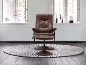 Birlea Memphis Tan Faux Leather Swivel Chair and Footstool